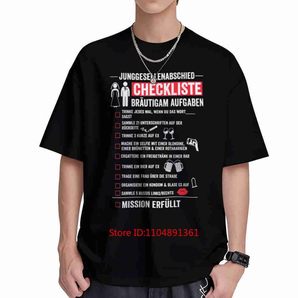 Men'S Grooming Checklist - Groom JGA Tasks Checklist Deutsches Kurzarm-T-Shirt