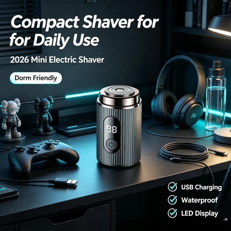 Men'S Grooming Razor Kit - 2026 Mini Elektrorasierer Tragbar Wiederaufladbar Wasserdicht