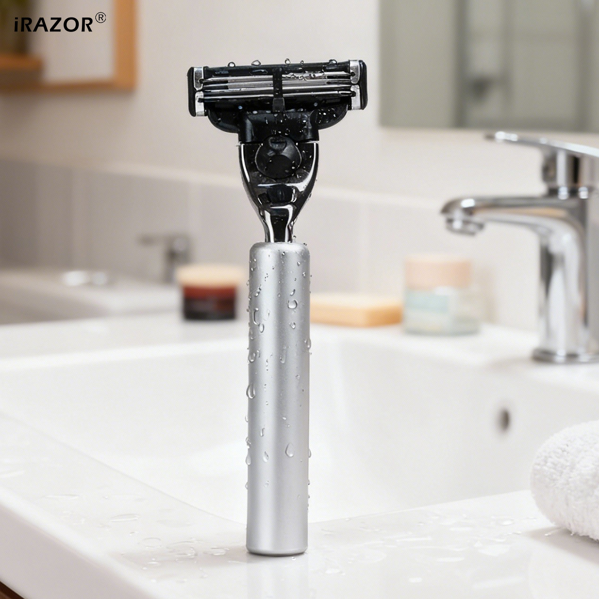 Men'S Grooming Blade - iRAZOR Klassischer Herren-Bartrasierer mit Aluminiumgriff, 3-lagiges