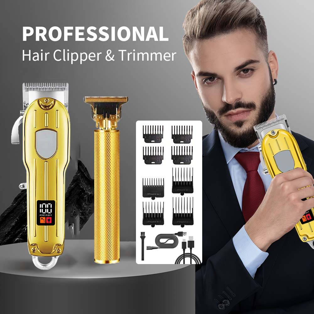 Men'S Grooming Blade - 2-in-1 Elektrischer Haarschneider & T-Blade-Trimmer-Set für