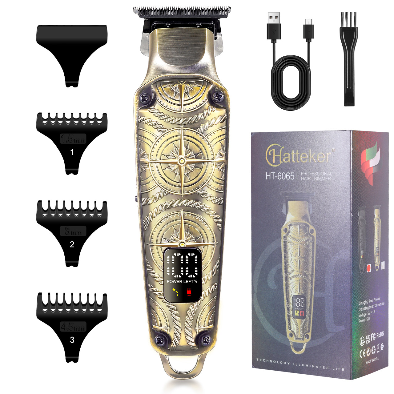 Men'S Grooming Hair And Body Wash - Hatteker Retro-Haarschneider für Männer USB Schnellladung