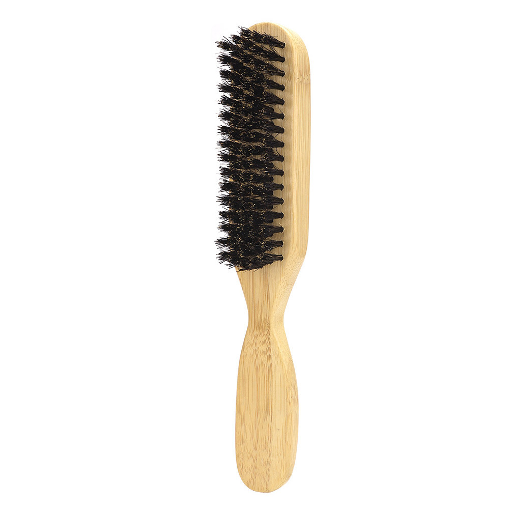 Mens Grooming Tools - Wildschweinborsten-Bartbürste für Männer, Schnurrbart-Pflegewerkzeug mit Holzgriff,
