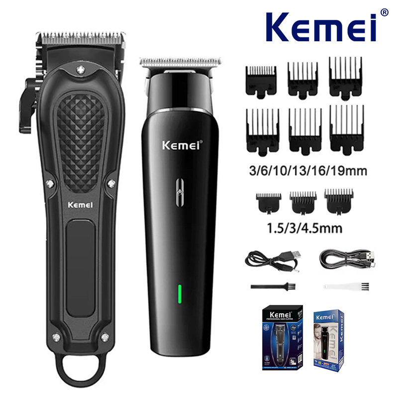 Mens Grooming Tools - Kemei Elektrisches Haarschneidemaschinen-Set UBS Wiederaufladbarer Bartschneider