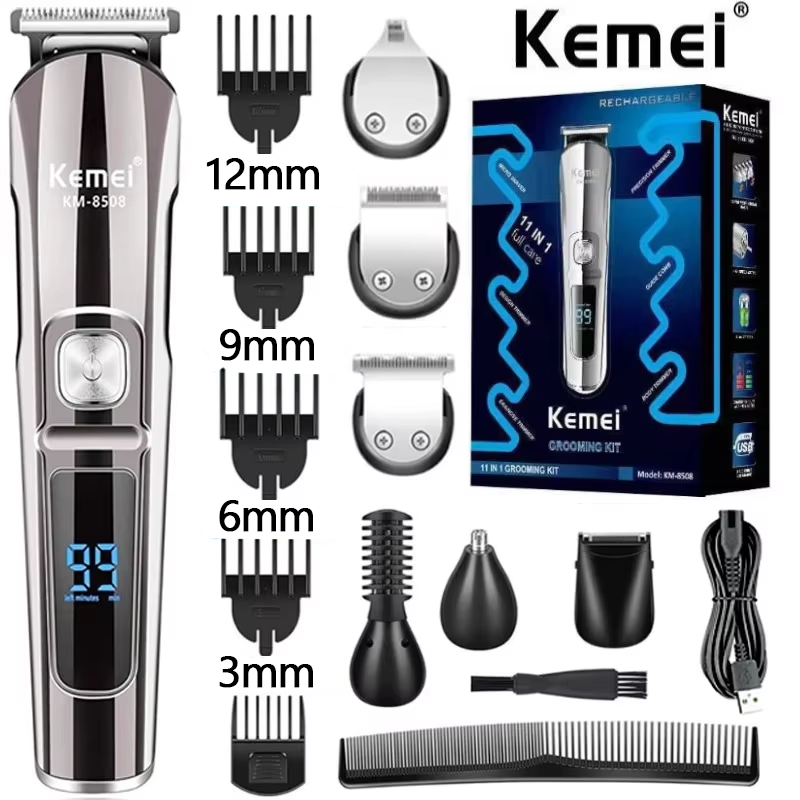 Men'S Grooming Razor Kit - Kemei Professioneller Multifunktions-Bart- und Haarschneider, wasserdicht,