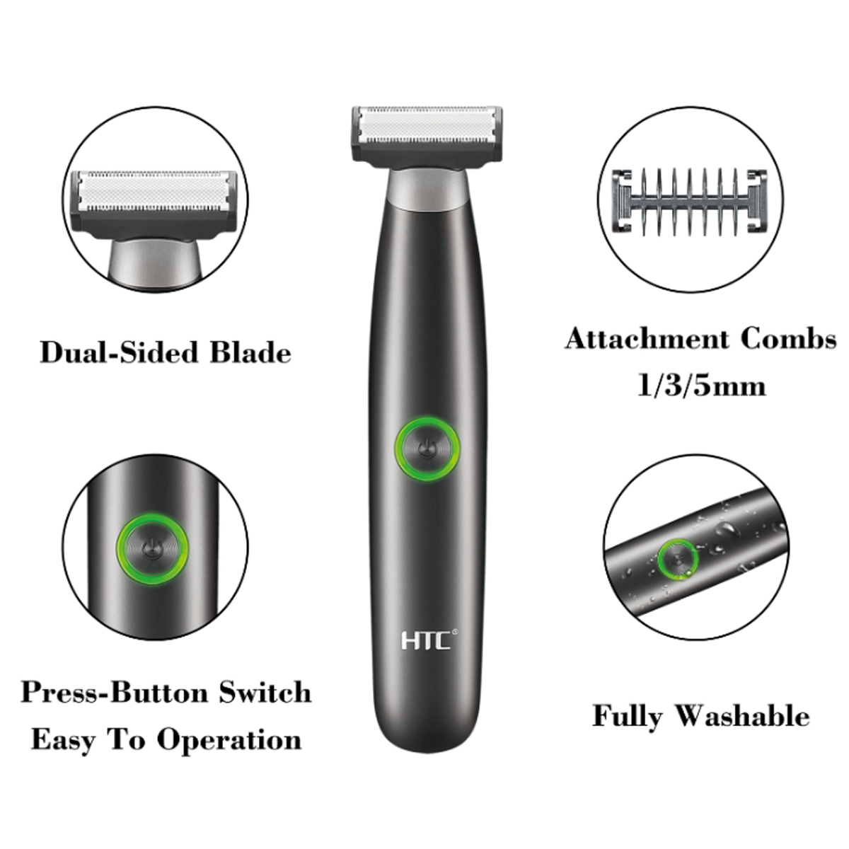 HTC Elektrischer Leistenhaarsc – Men'S Grooming Hair And Body Wash Bewertung und Preis