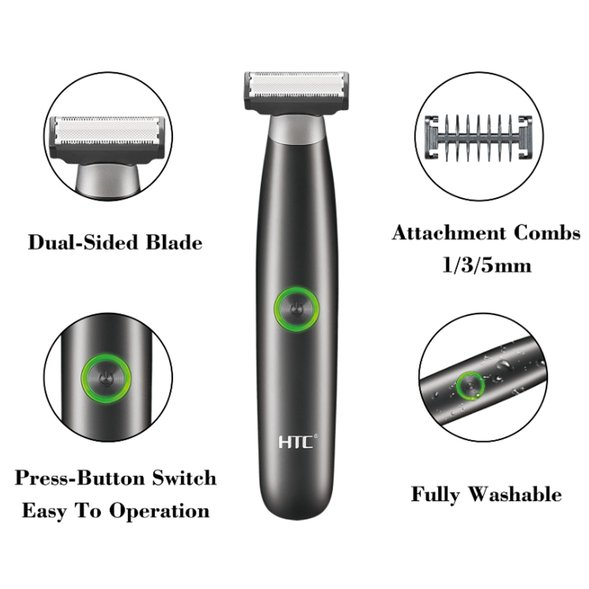 HTC Elektrischer Leistenhaarsc – Men'S Grooming Hair And Body Wash Bewertung und Preis